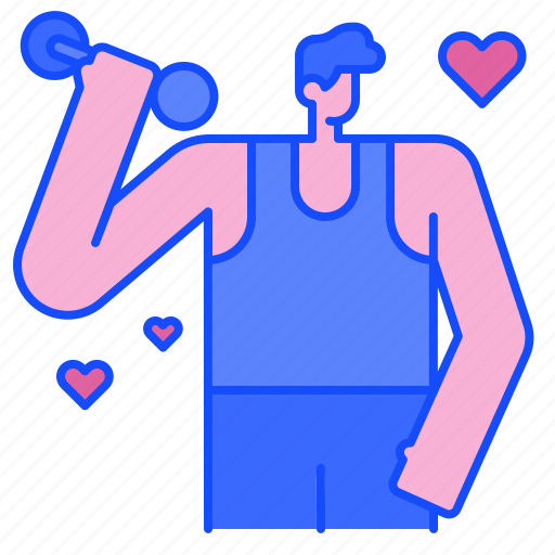 Workout, man, dumbbell, wellness, exercise, healthy, love icon - Download on Iconfinder
