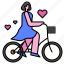 bicycle, love, transportation, heart, valentines, romance, women 