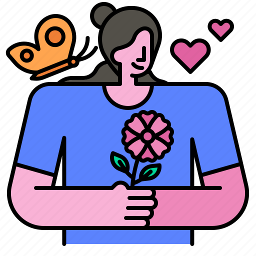 Flower, love, blossom, heart, nature, women, butterfly icon - Download on Iconfinder