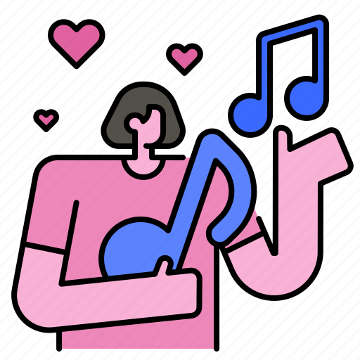 Music, song, love, heart, note, women, lover icon - Download on Iconfinder