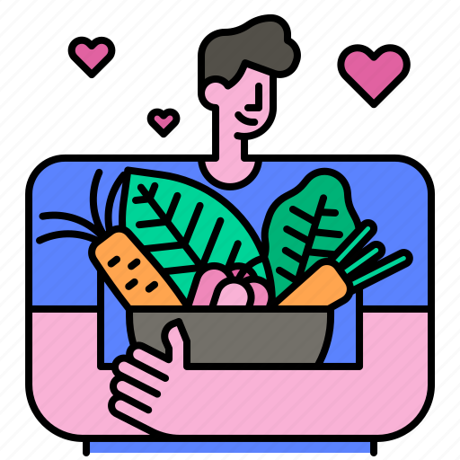 Vegan, love, vegetarian, vegetables, man, healthy, food icon - Download on Iconfinder