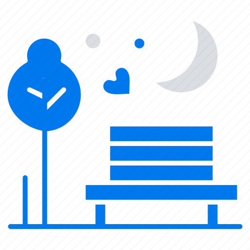 Moon, night, park, romance, romantic icon - Download on Iconfinder
