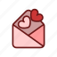 envelope, heart, letter, lineal, love, valentine 