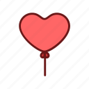balloon, heart, lineal, love, romance, valentine