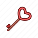 heart, key, lineal, love, romance, valentine