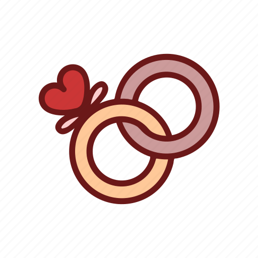 Heart, lineal, love, rings, valentine, wedding icon - Download on Iconfinder