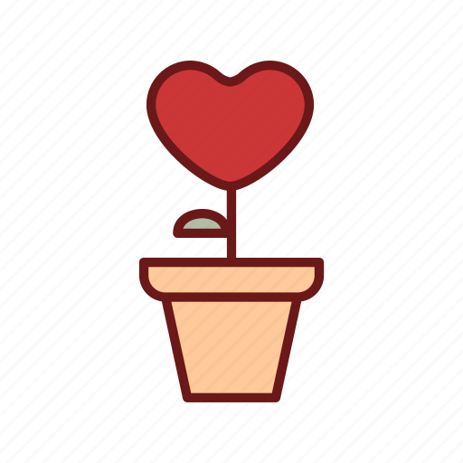 Heart, lineal, love, pot, romantic, valentine icon - Download on Iconfinder