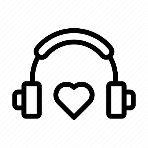 Headphone, heart, love, music, romance icon - Download on Iconfinder