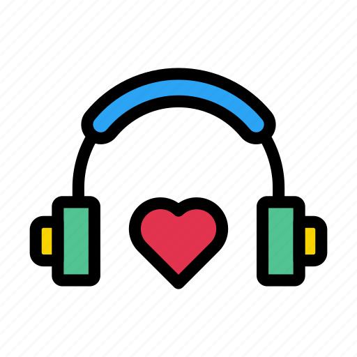 Headphone, heart, love, music, romance icon - Download on Iconfinder