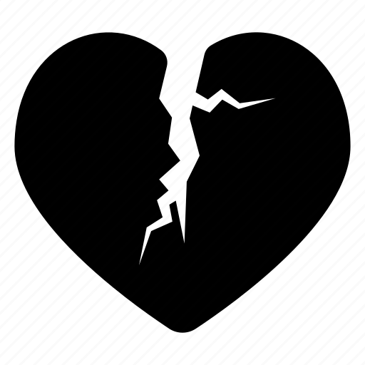 Broken, heart, shattered love, broken heart, sad love, divorce, heartbreak icon - Download on Iconfinder