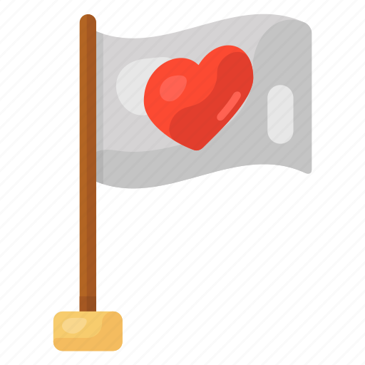 Heart, flag, flagpole, heart flag, love flag, valentine flag, ensign icon - Download on Iconfinder