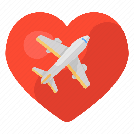Honeymoon, travel, honeymoon travel, love travel, love journey, wedding travel, love flight icon - Download on Iconfinder