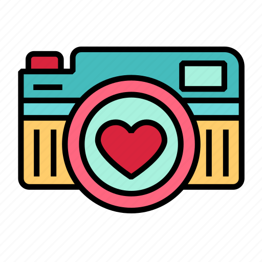 Camera, heart, love, photo, valentine, romance, wedding icon - Download on Iconfinder