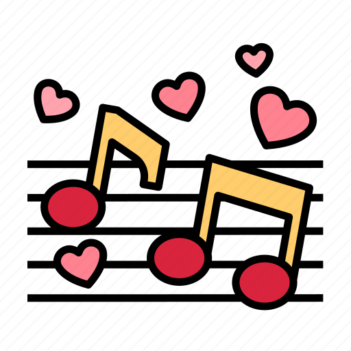 Heart, love, music, valentine, song, romantic, wedding icon - Download on Iconfinder
