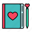 notebook, love, heart, book, pen, diary, valentine 