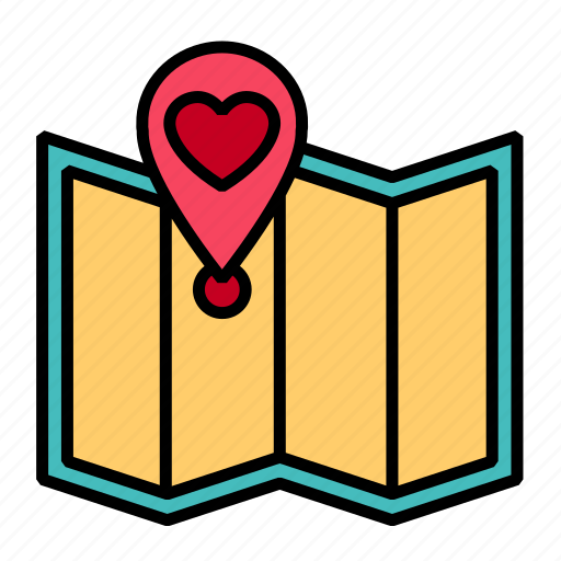 Location, love, romantic, map, heart, wedding, direction icon - Download on Iconfinder
