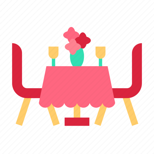 Dining, dinner, table, chairs, restaurant, love, romantic icon - Download on Iconfinder