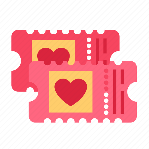 Heart, love, movie, romance, ticket, valentine, romantic icon - Download on Iconfinder