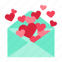 heart, letter, love, message, valentine, envelope, mail
