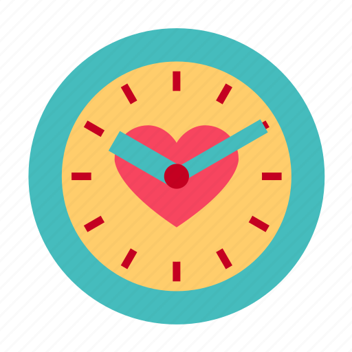 Clock, dating, heart, love, time, romantic, valentine icon - Download on Iconfinder