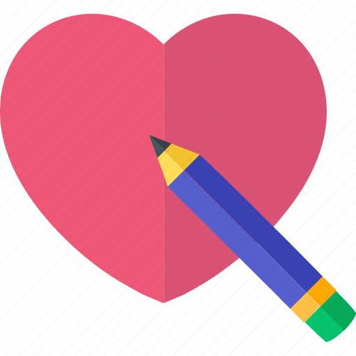 Heart list, pen, scroll, wishlist, pencil icon - Download on Iconfinder