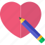 heart list, pen, scroll, wishlist, pencil 
