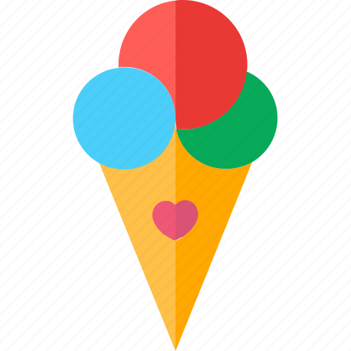 Icecream, cone, desert, love, romance icon - Download on Iconfinder