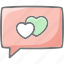 box, chat, feedback, heart, like 