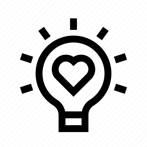Light, bulb, heart, invention, love, idea icon - Download on Iconfinder