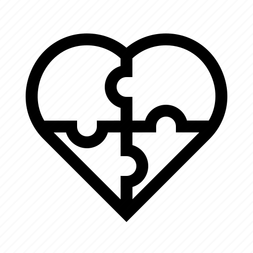 Puzzle, valentine, love, heart, romantic icon - Download on Iconfinder