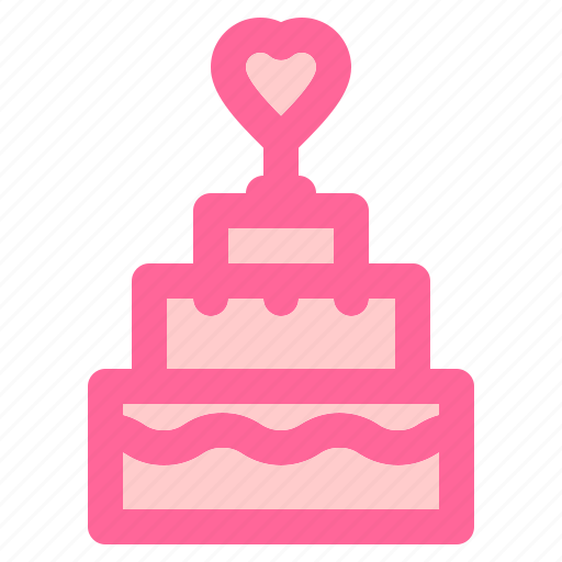 Cake, heart, love, relationship, romance, valentine, weeding cake icon - Download on Iconfinder