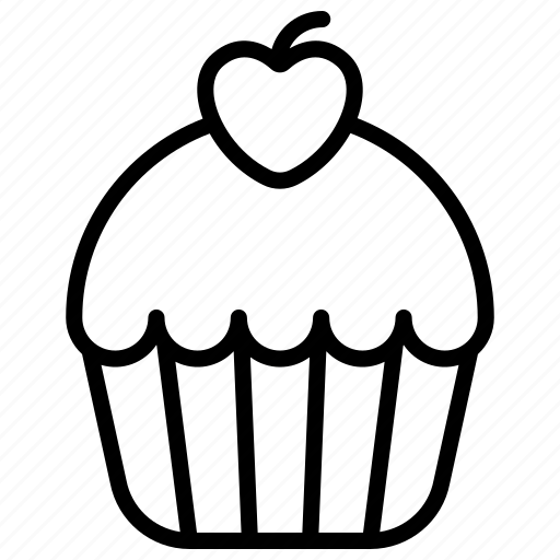 Cupcake, cup, cake, heart, valentine, food, bakery icon - Download on Iconfinder