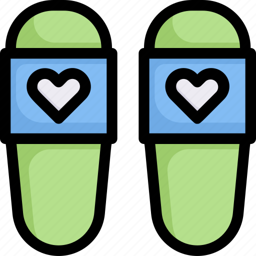 Heart, honeymoon, love, relationship, romance, slippers, valentine’s day icon - Download on Iconfinder