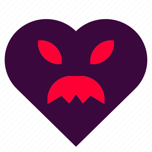 Angry, heart, interface, love, mad, purple, shape icon - Download on Iconfinder