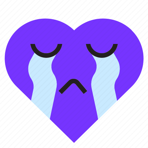 Cry, heart, interface, love, purple, sad, shape icon - Download on Iconfinder
