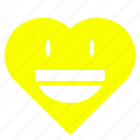 heart, interface, like, love, shape, smile, yellow