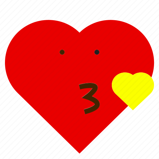 Heart, interface, kiss, love, red, shape, yellow icon - Download on Iconfinder
