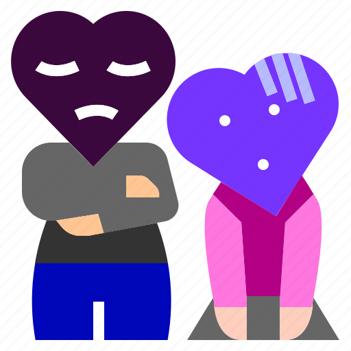 Angry, character, couple, discussion, fight, heart, love icon - Download on Iconfinder