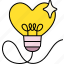 light, bulb, heart 