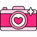camera, heart, love, valentine, wedding, romantic, cute