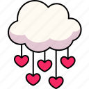 cloud, heart, drop, love, valentine, wedding, romantic, cute