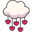 cloud, heart, drop, love, valentine, wedding, romantic, cute 
