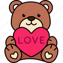 heart, bear, love, valentine, wedding, romantic, cute