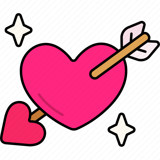Heart, with, arrow, love, valentine, wedding, romantic icon - Download on Iconfinder