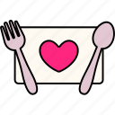 romantic, dinner, spoon, fork, love, valentine, wedding, cute