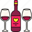 wine, heart, with, glass, love, valentine, wedding, romantic, cute 