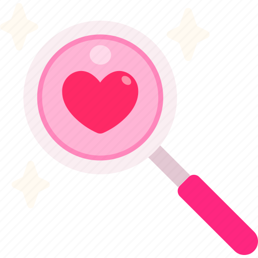 Magnifying, glass, love, valentine, wedding, heart, romantic icon - Download on Iconfinder