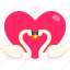 swan, two, heart, love, valentine, wedding, romantic, cute 