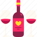 wine, heart, glass, love, valentine, wedding, romantic, cute