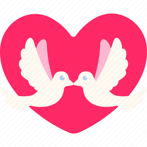 Birds, two, heart, love, valentine, wedding, romantic icon - Download on Iconfinder